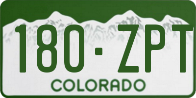 CO license plate 180ZPT