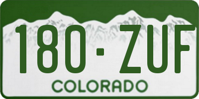 CO license plate 180ZUF