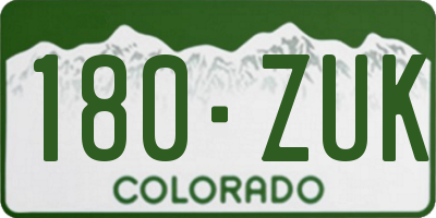 CO license plate 180ZUK