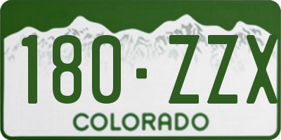 CO license plate 180ZZX