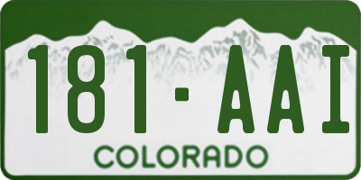 CO license plate 181AAI