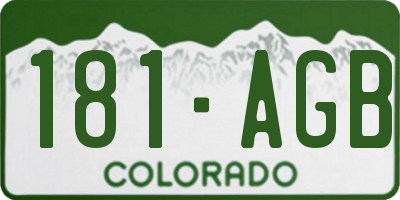 CO license plate 181AGB
