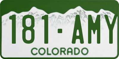 CO license plate 181AMY