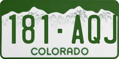 CO license plate 181AQJ