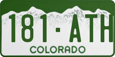 CO license plate 181ATH