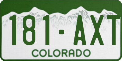 CO license plate 181AXT