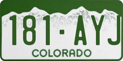 CO license plate 181AYJ
