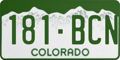 CO license plate 181BCN