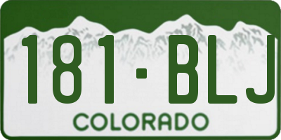 CO license plate 181BLJ