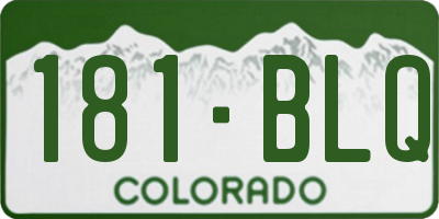 CO license plate 181BLQ