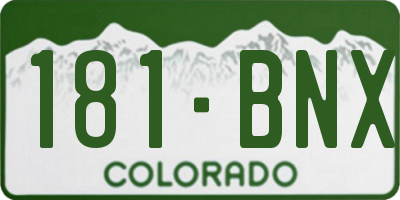 CO license plate 181BNX