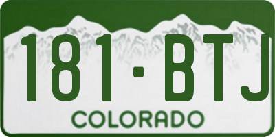 CO license plate 181BTJ