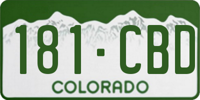 CO license plate 181CBD