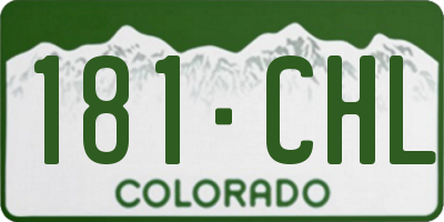 CO license plate 181CHL