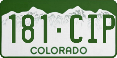 CO license plate 181CIP