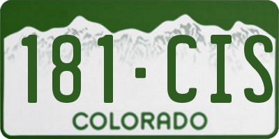 CO license plate 181CIS