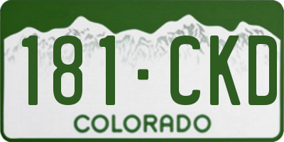 CO license plate 181CKD