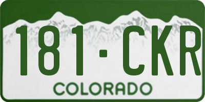 CO license plate 181CKR