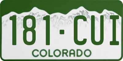CO license plate 181CUI