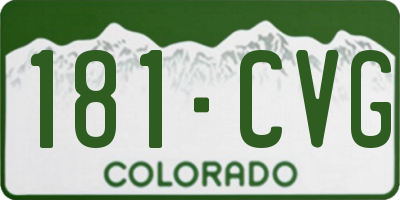 CO license plate 181CVG
