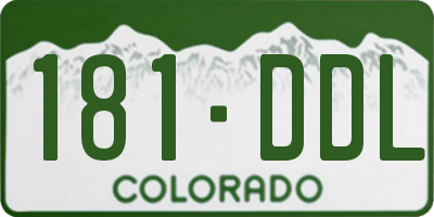 CO license plate 181DDL