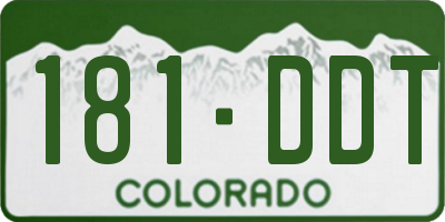 CO license plate 181DDT