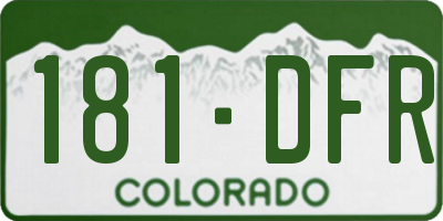 CO license plate 181DFR