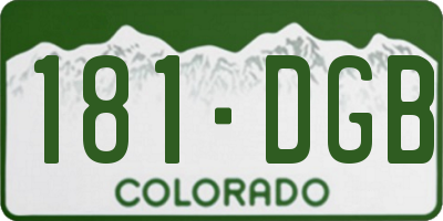 CO license plate 181DGB