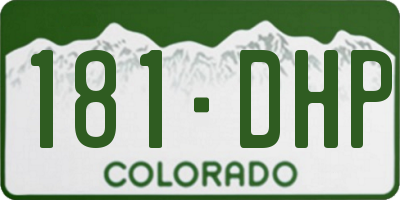CO license plate 181DHP