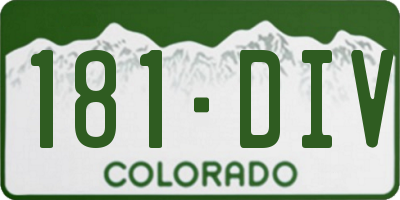 CO license plate 181DIV