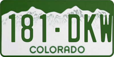 CO license plate 181DKW