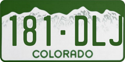 CO license plate 181DLJ