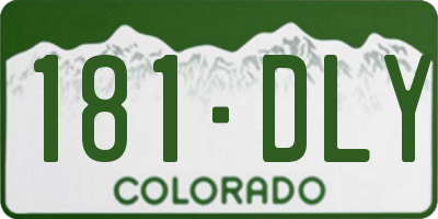 CO license plate 181DLY