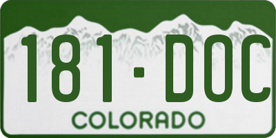 CO license plate 181DOC