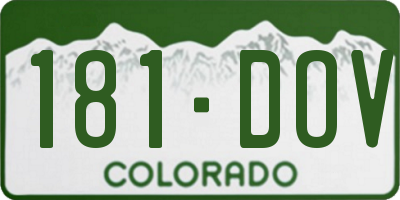 CO license plate 181DOV