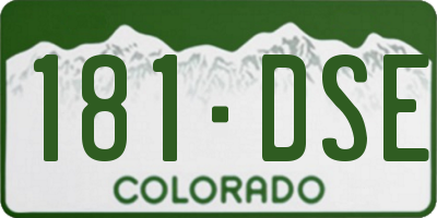 CO license plate 181DSE