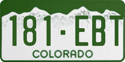 CO license plate 181EBT