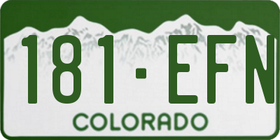 CO license plate 181EFN