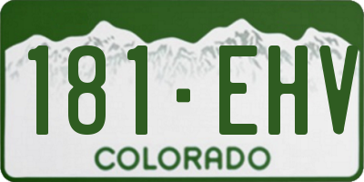 CO license plate 181EHV