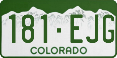 CO license plate 181EJG