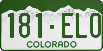 CO license plate 181ELO
