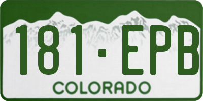CO license plate 181EPB