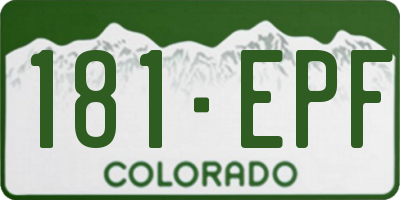 CO license plate 181EPF