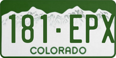 CO license plate 181EPX