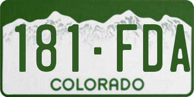 CO license plate 181FDA