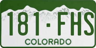 CO license plate 181FHS