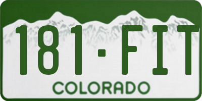 CO license plate 181FIT