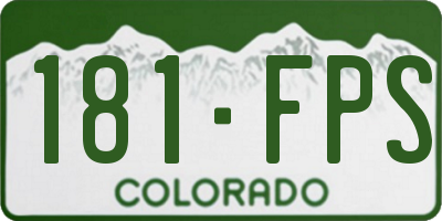 CO license plate 181FPS