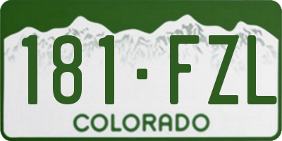 CO license plate 181FZL