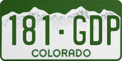 CO license plate 181GDP